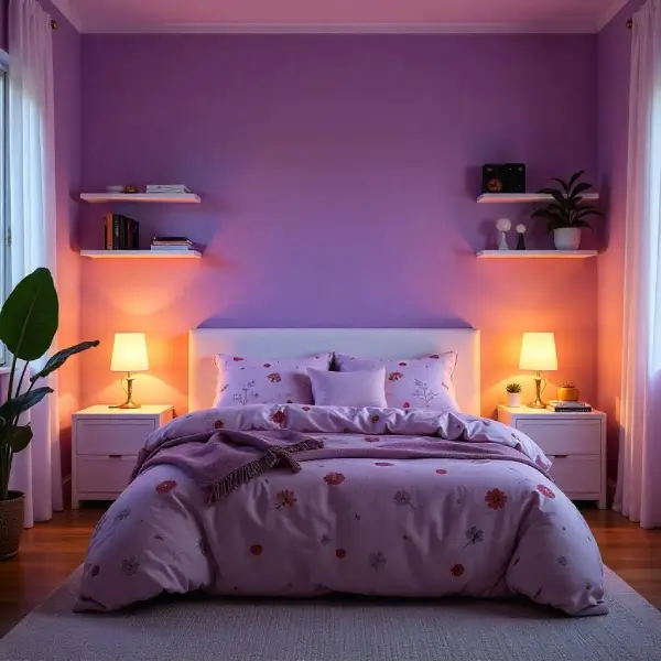 purple color combination for wall
